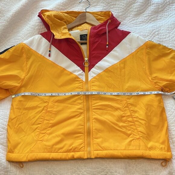 Ckh Clockhouse Zip-up Jacket Yellow Red Colorblock Retro 38 Medium Kidcore New - Picture 4 of 11